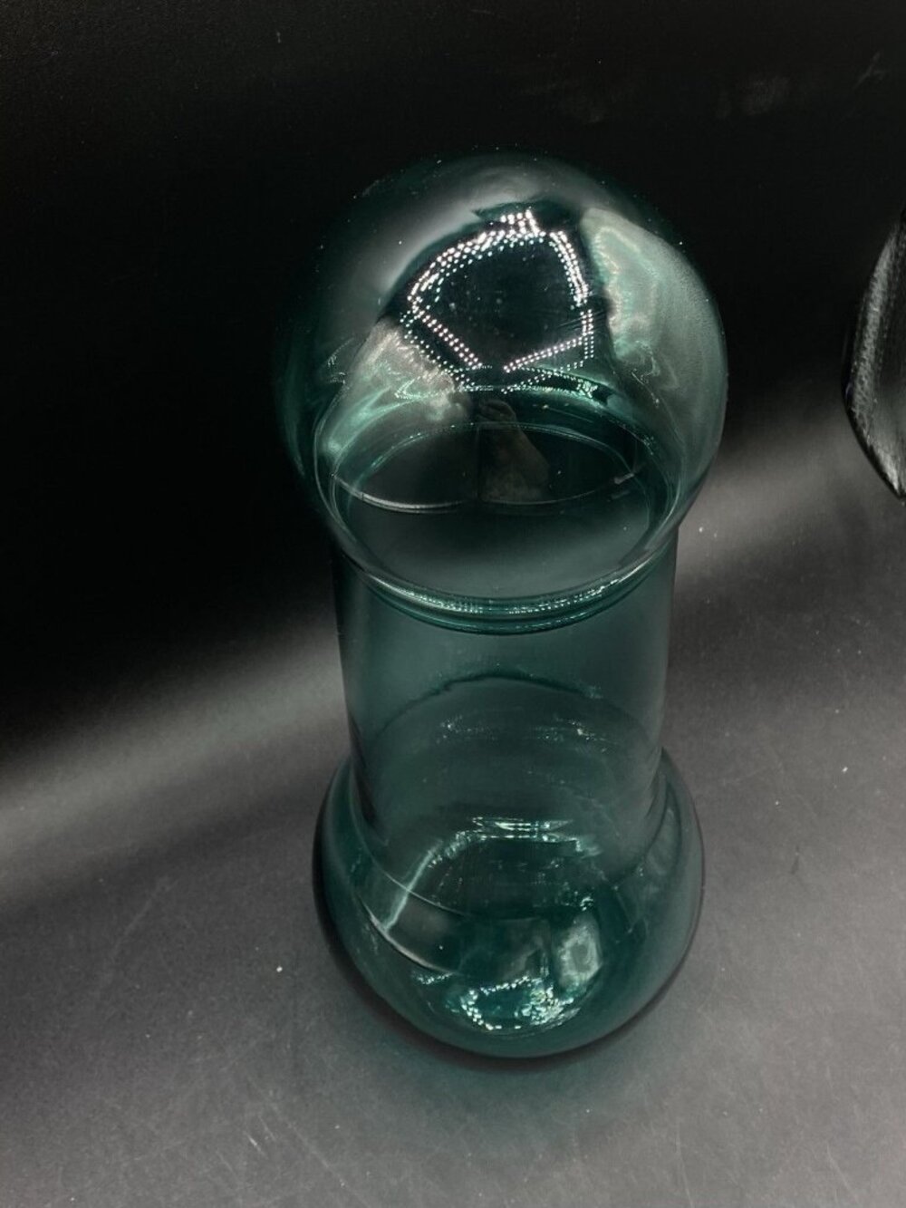 Teal Blue Bubble Top Empoli Apothecary Glass 11” Jar Vintage  - Picture 7 of 7